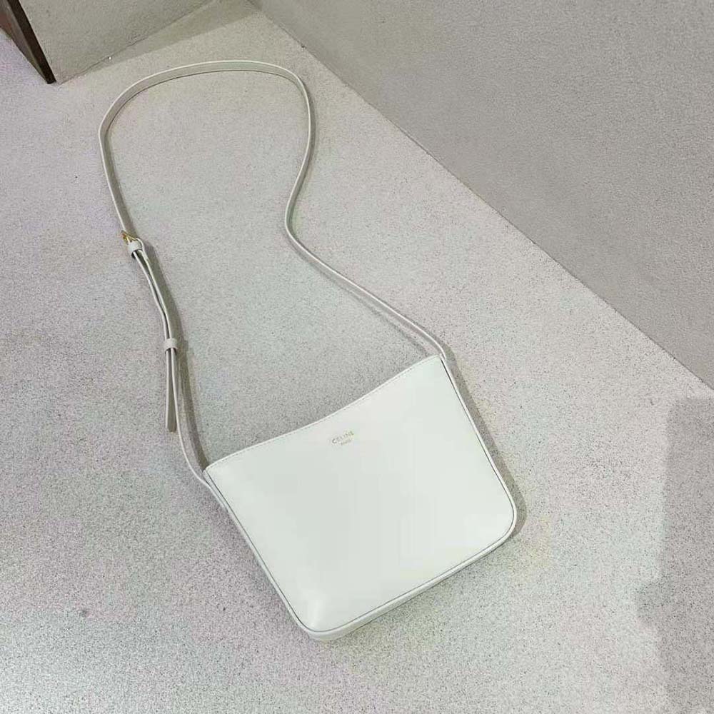 Celine Women Medium Celine Croque Bag in Shiny Calfskin-White - image 4