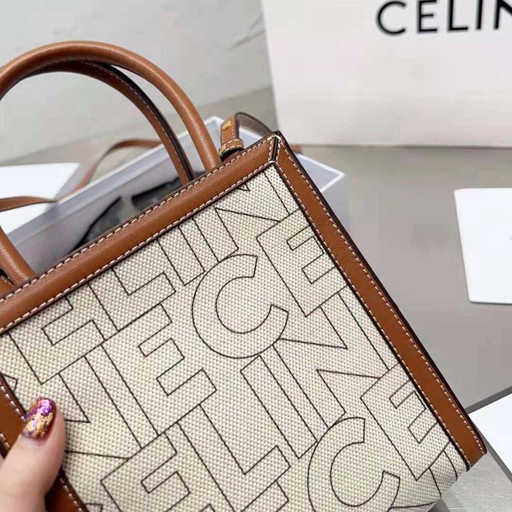 Celine Women Mini Vertical Cabas Celine in Textile with Celine All-Over Print - image 9