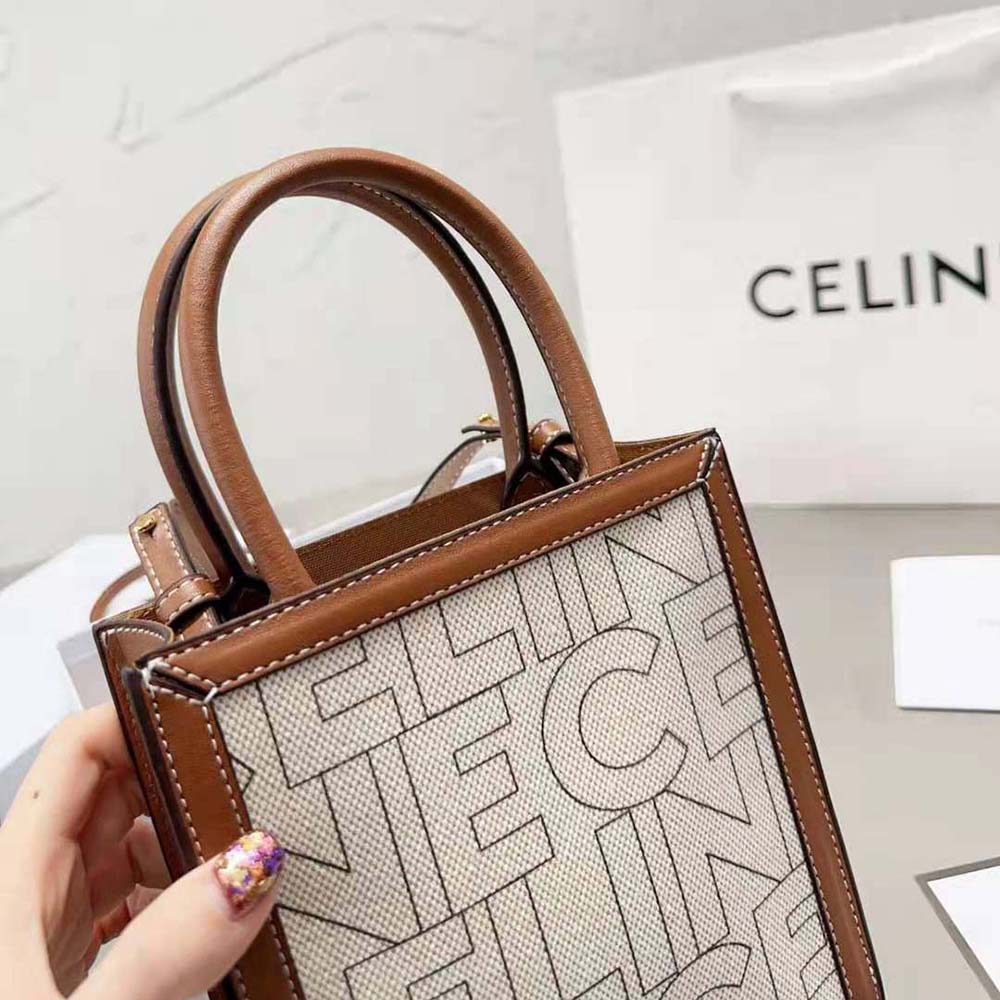 Celine Women Mini Vertical Cabas Celine in Textile with Celine All-Over Print - image 8