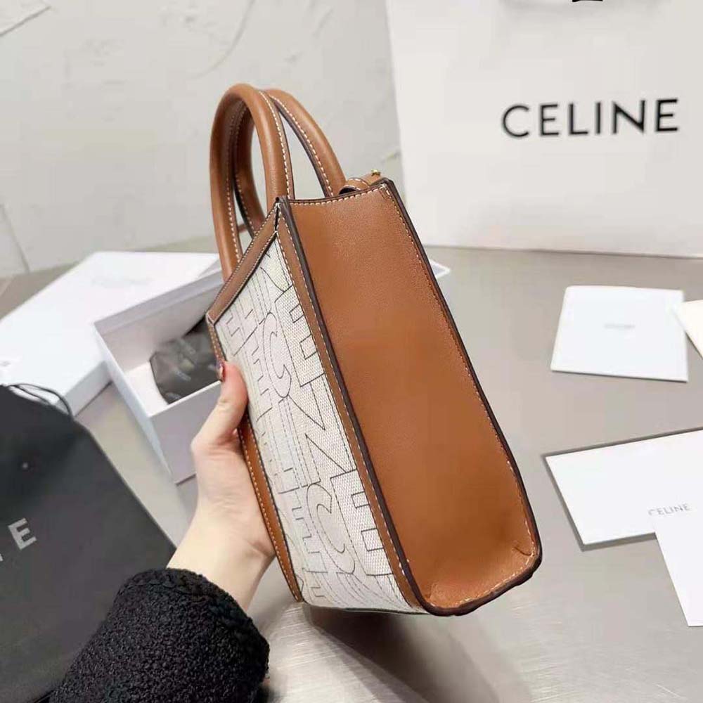 Celine Women Mini Vertical Cabas Celine in Textile with Celine All-Over Print - image 6