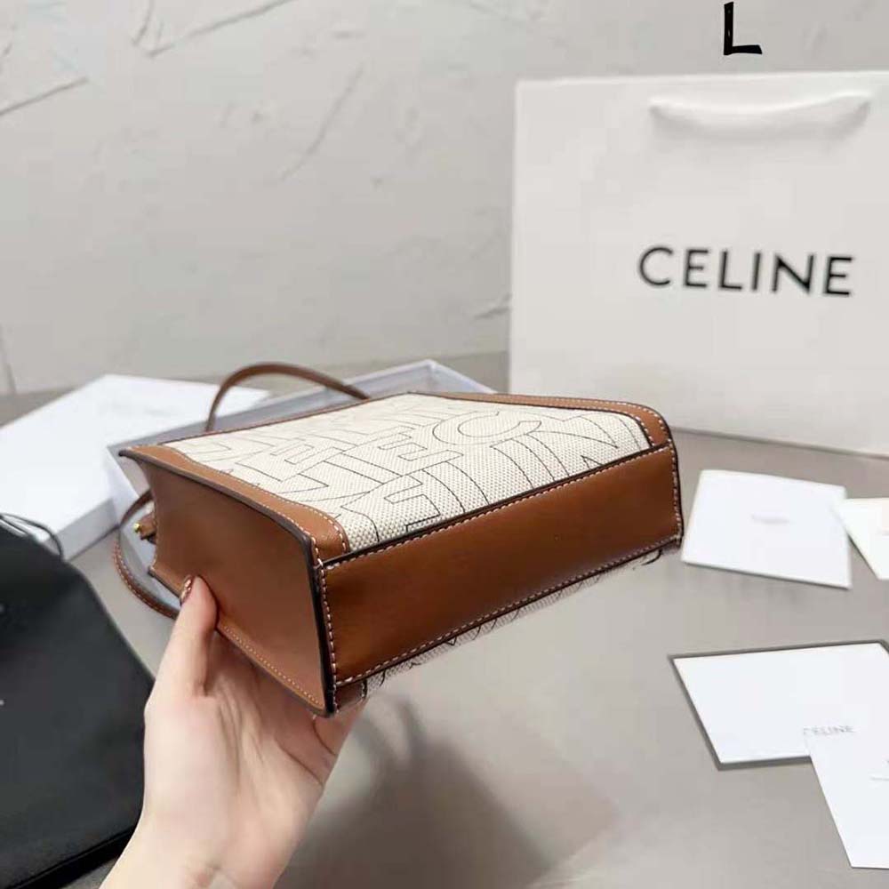 Celine Women Mini Vertical Cabas Celine in Textile with Celine All-Over Print - image 7