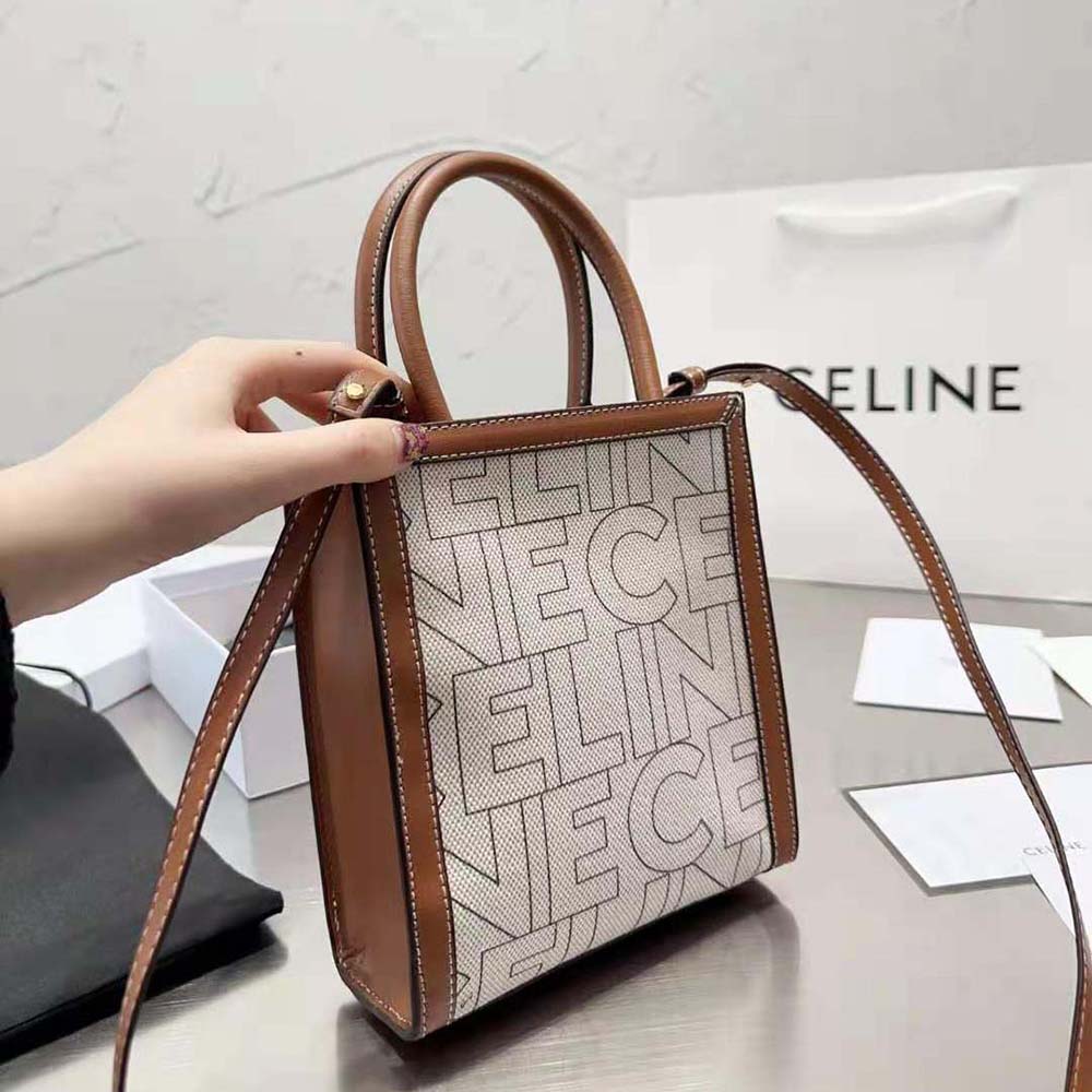 Celine Women Mini Vertical Cabas Celine in Textile with Celine All-Over Print - image 5