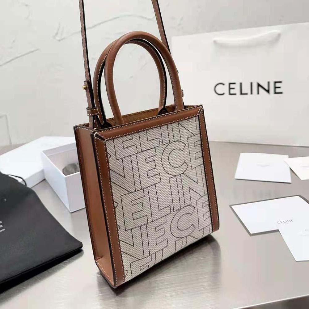 Celine Women Mini Vertical Cabas Celine in Textile with Celine All-Over Print - image 4
