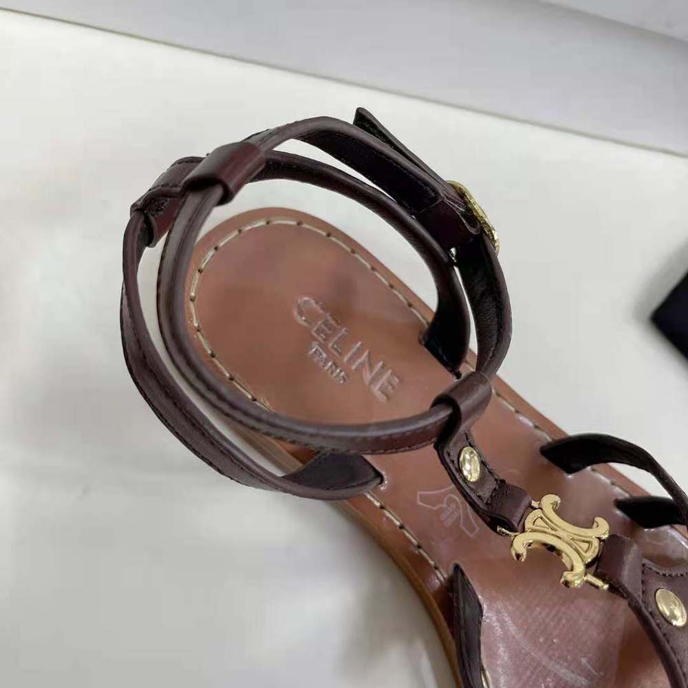 Celine Women Taillat Triomphe Sandal in Vegetable-Tanned Calfskin - image 9