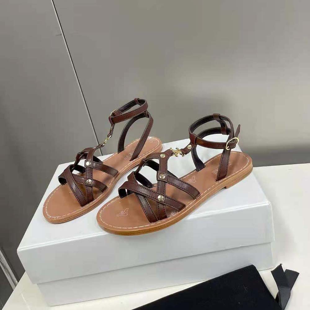 Celine Women Taillat Triomphe Sandal in Vegetable-Tanned Calfskin - image 4