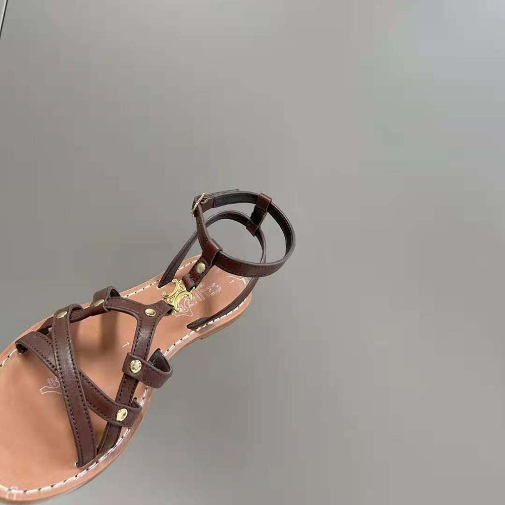 Celine Women Taillat Triomphe Sandal in Vegetable-Tanned Calfskin - image 7