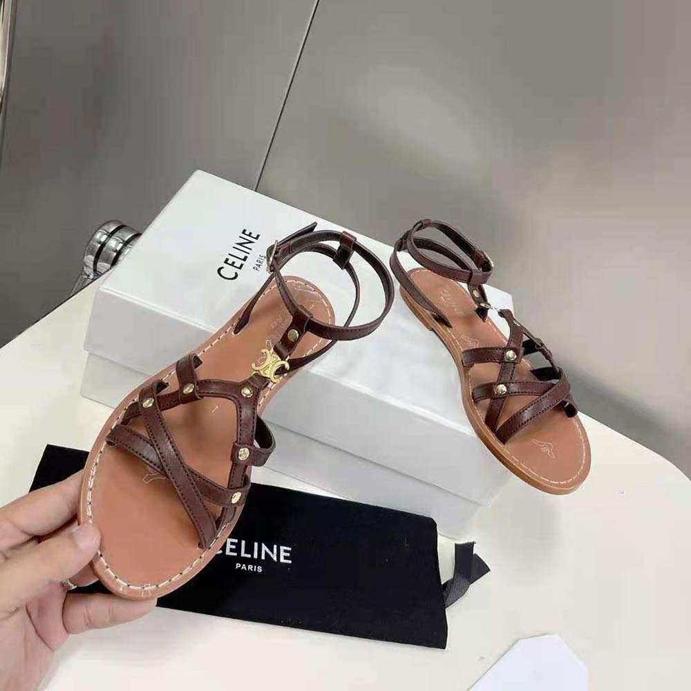 Celine Women Taillat Triomphe Sandal in Vegetable-Tanned Calfskin - image 5