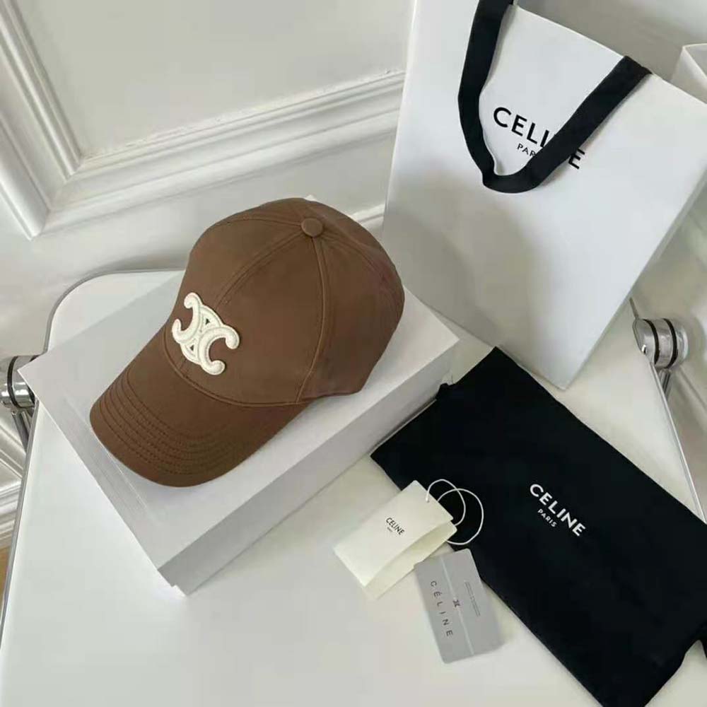 Celine Women Triomphe Baseball Cap in Cotton - image 4