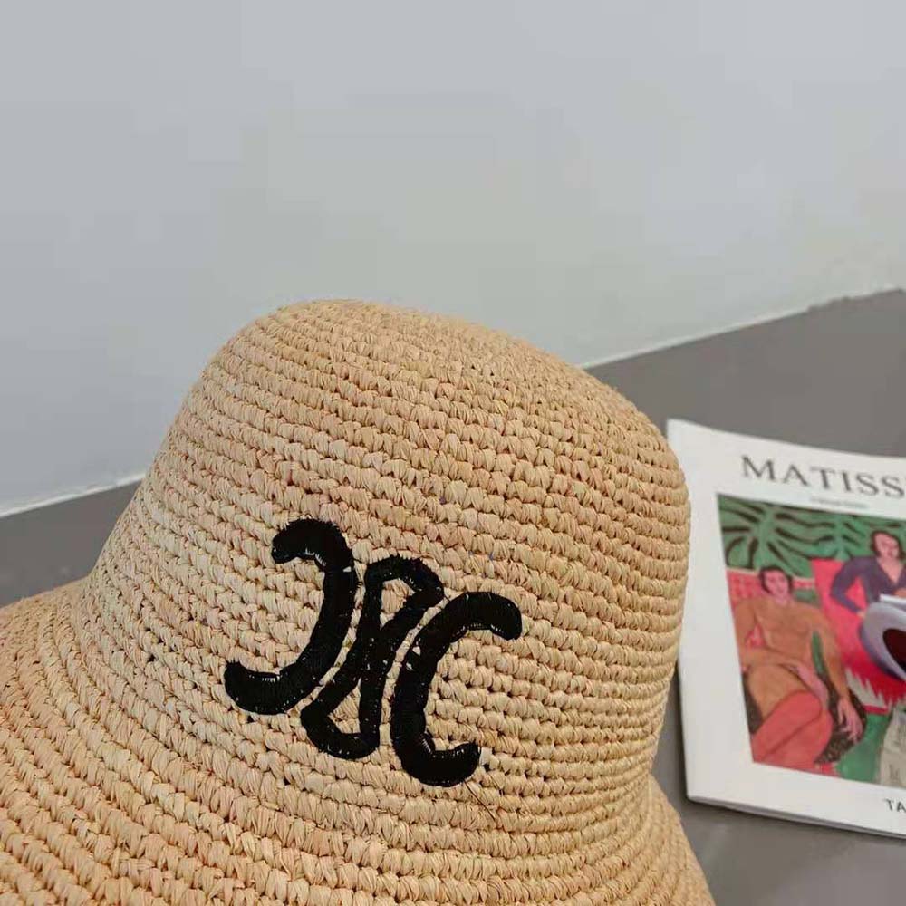 Celine Women Triomphe Hat in Raphia - image 6