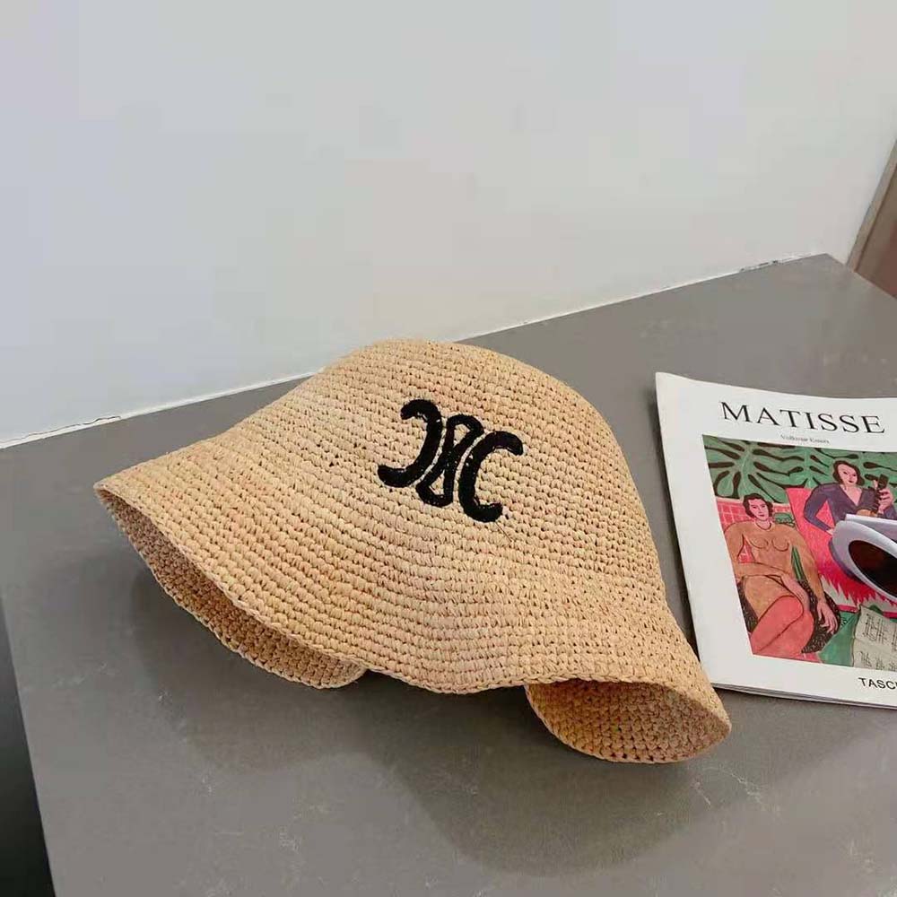 Celine Women Triomphe Hat in Raphia - image 5