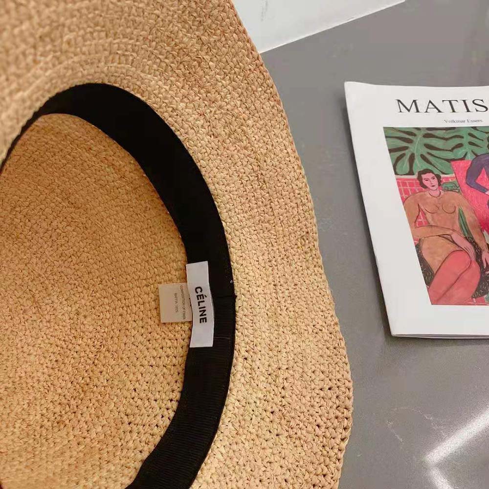 Celine Women Triomphe Hat in Raphia - image 9