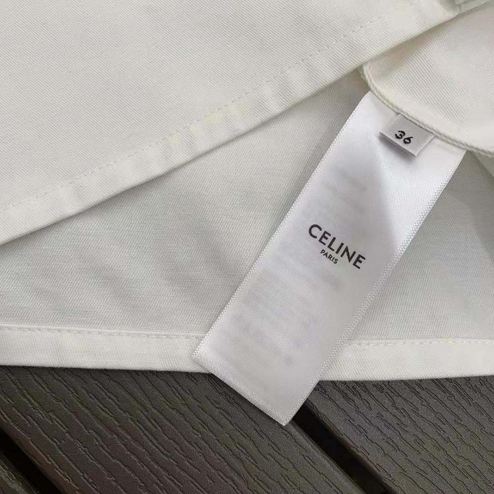 Celine Women Triomphe Pea Jacket in Optic White Denim - image 10