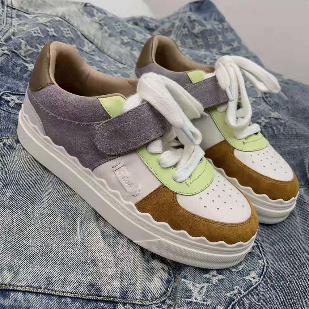 Chloe Women Lauren Sneaker with Strap-Brown - image 4