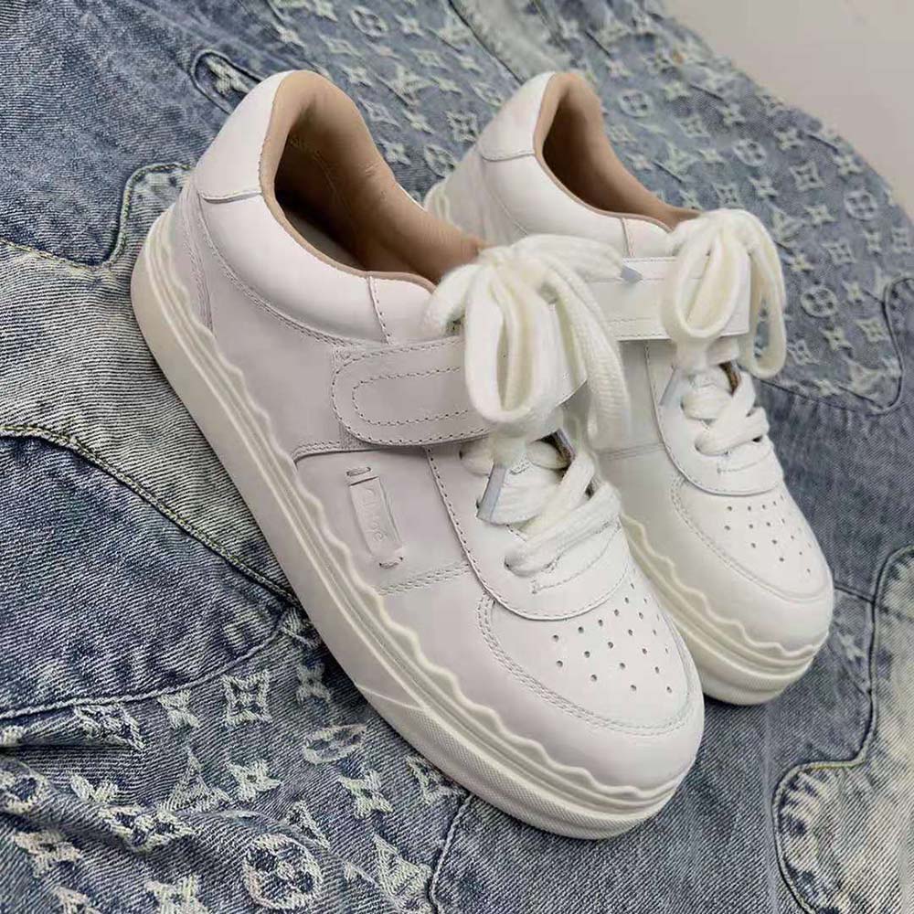 Chloe Women Lauren Sneaker with Strap-White - image 9
