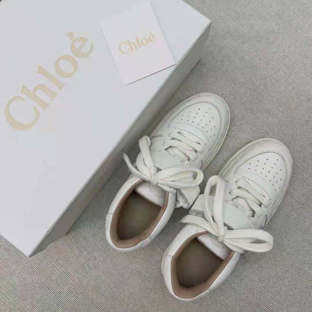 Chloe Women Lauren Sneaker with Strap-White - image 4