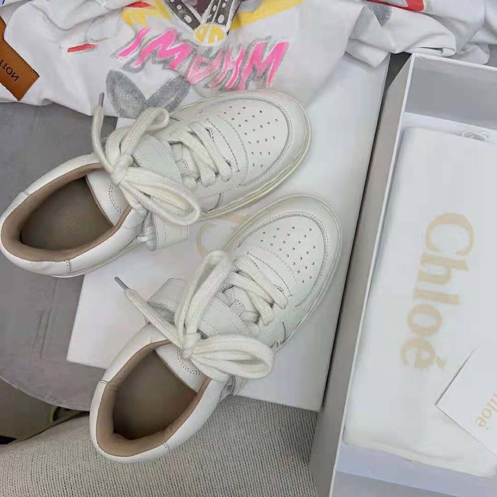 Chloe Women Lauren Sneaker with Strap-White - image 5