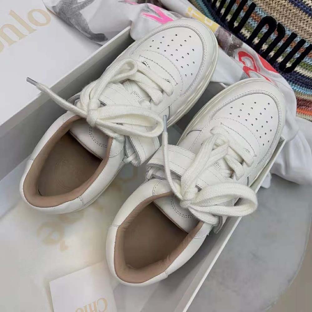 Chloe Women Lauren Sneaker with Strap-White - image 6