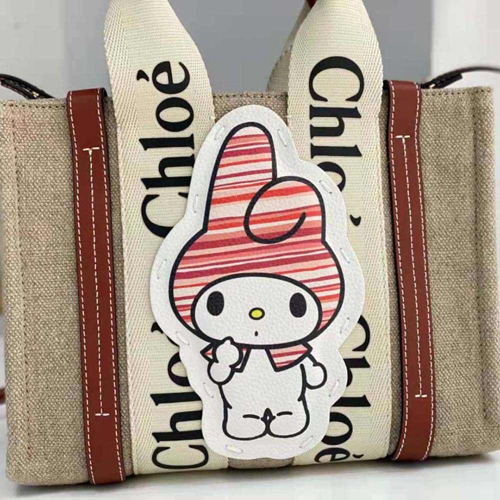 Chloe Women My Melody for Chloé Small Woody Tote Bag - image 5