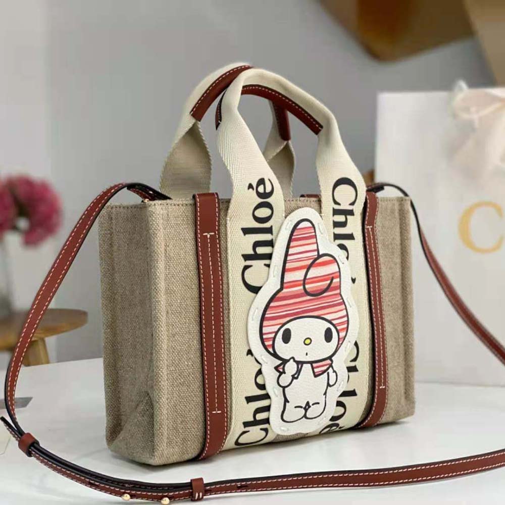 Chloe Women My Melody for Chloé Small Woody Tote Bag - image 4