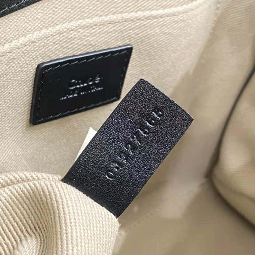 Chloe Women Small Woody Tote Bag with Embroidered Chloé Logo-Black - image 8