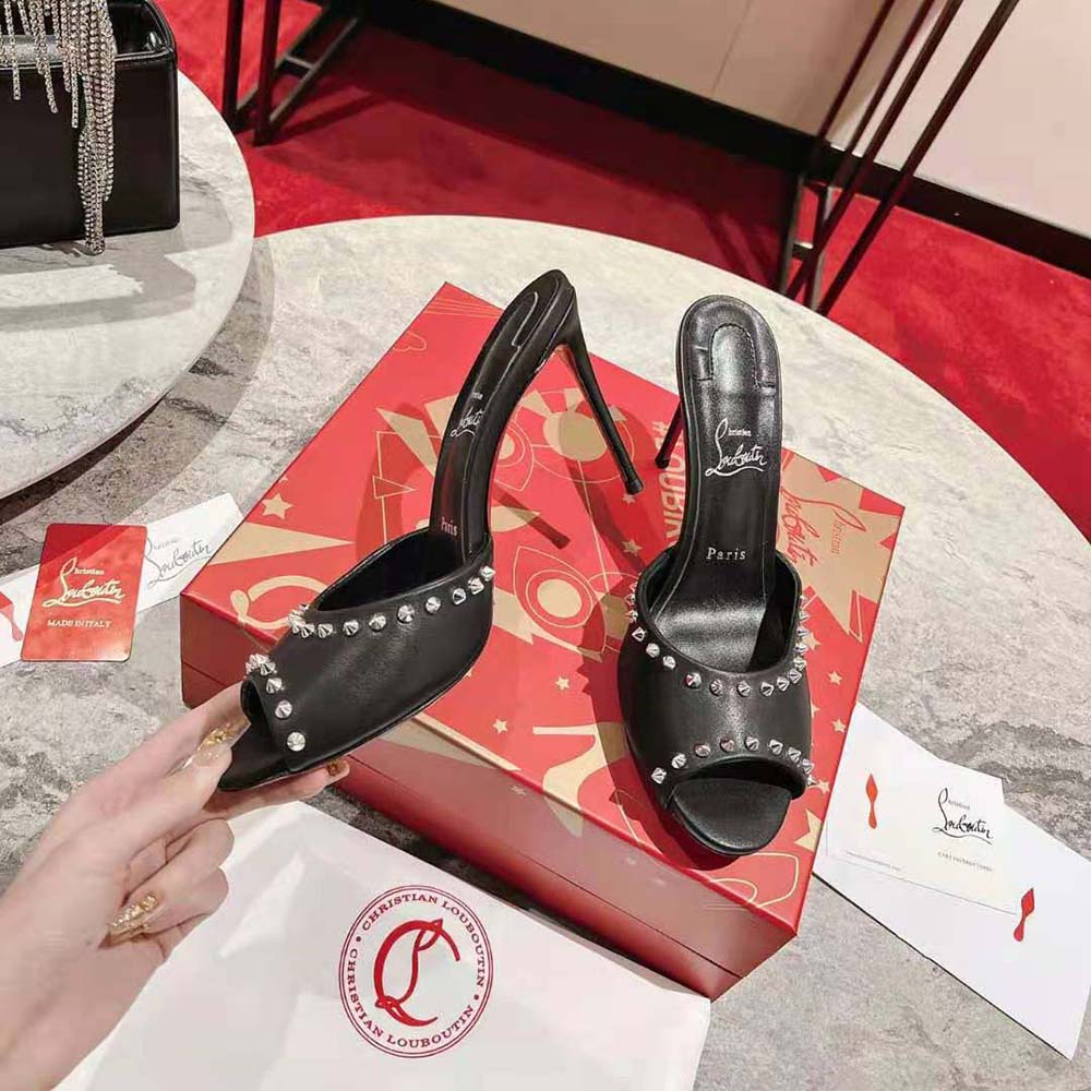 Christian Louboutin Women Me Dolly Spike 85 mm Sandals Nappa leather and Spikes-Black - image 5
