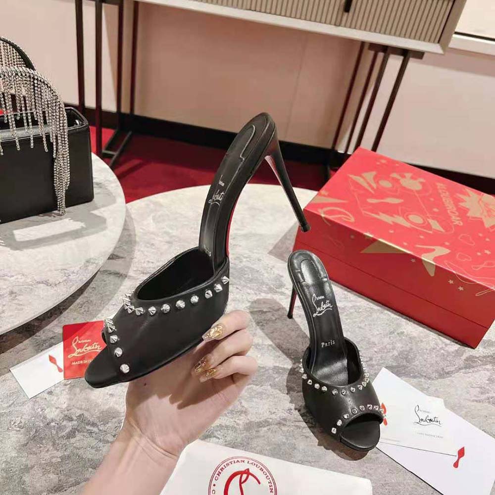 Christian Louboutin Women Me Dolly Spike 85 mm Sandals Nappa leather and Spikes-Black - image 6
