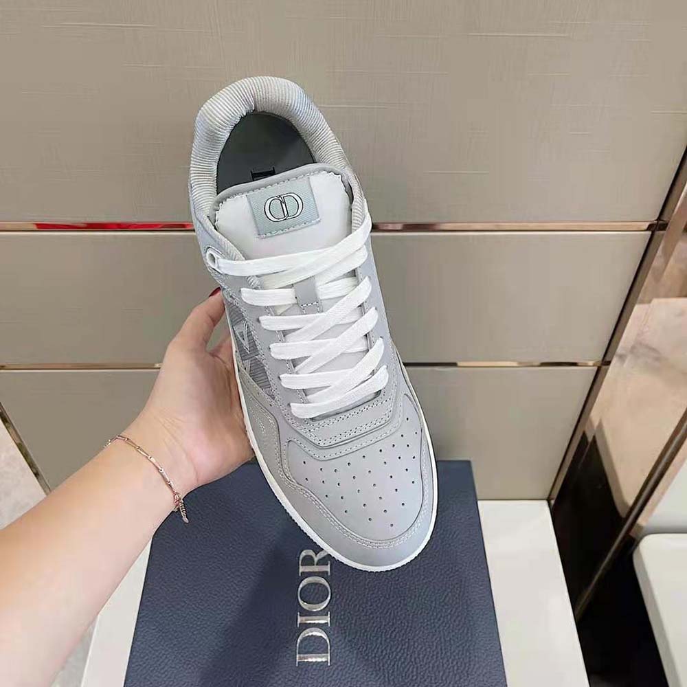 Dior Men B101 Sneaker Dior Gray Smooth Calfskin and CD Diamond Canvas - image 6