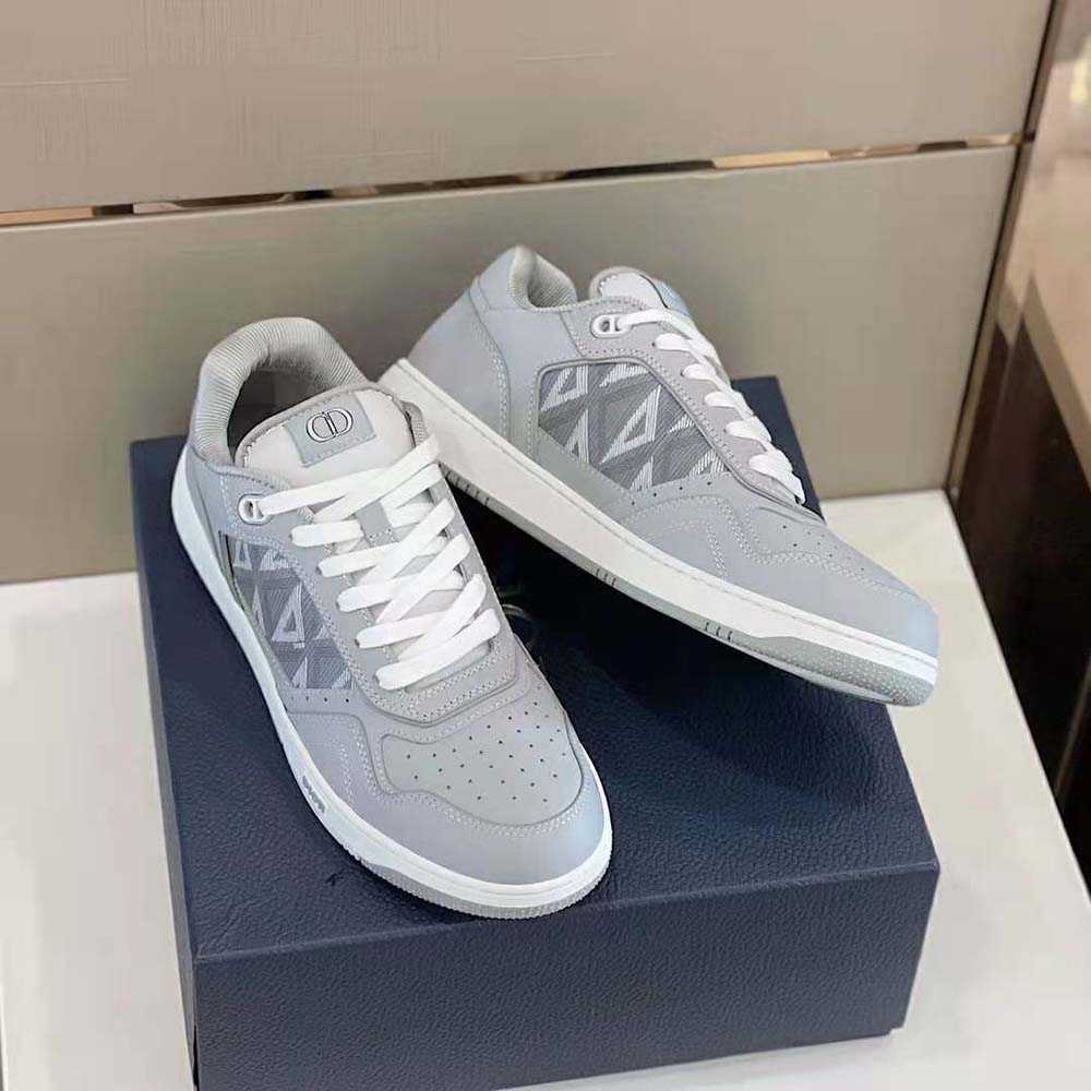 Dior Men B101 Sneaker Dior Gray Smooth Calfskin and CD Diamond Canvas - image 4