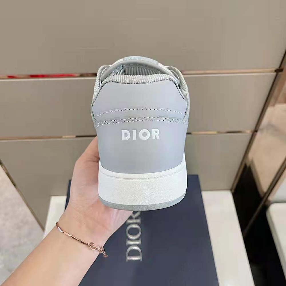Dior Men B101 Sneaker Dior Gray Smooth Calfskin and CD Diamond Canvas - image 8