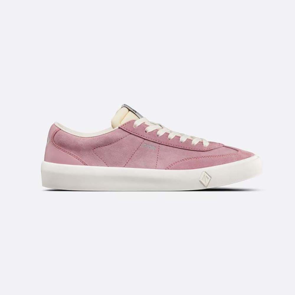 Side profile of Dior Men B101 Sneaker Pink Nubuck Calfskin