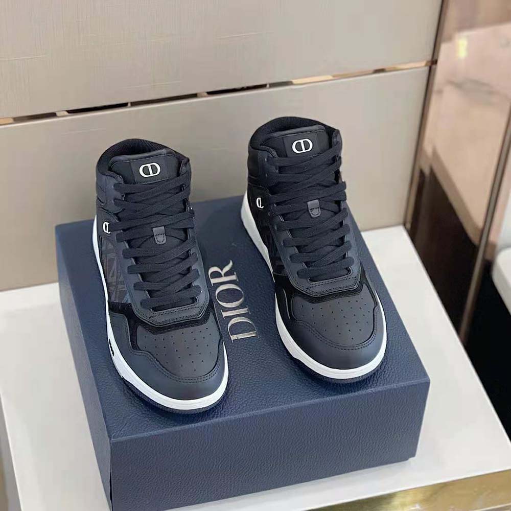 Overhead angle showcasing lace-up and silver hardware on Dior Men B27