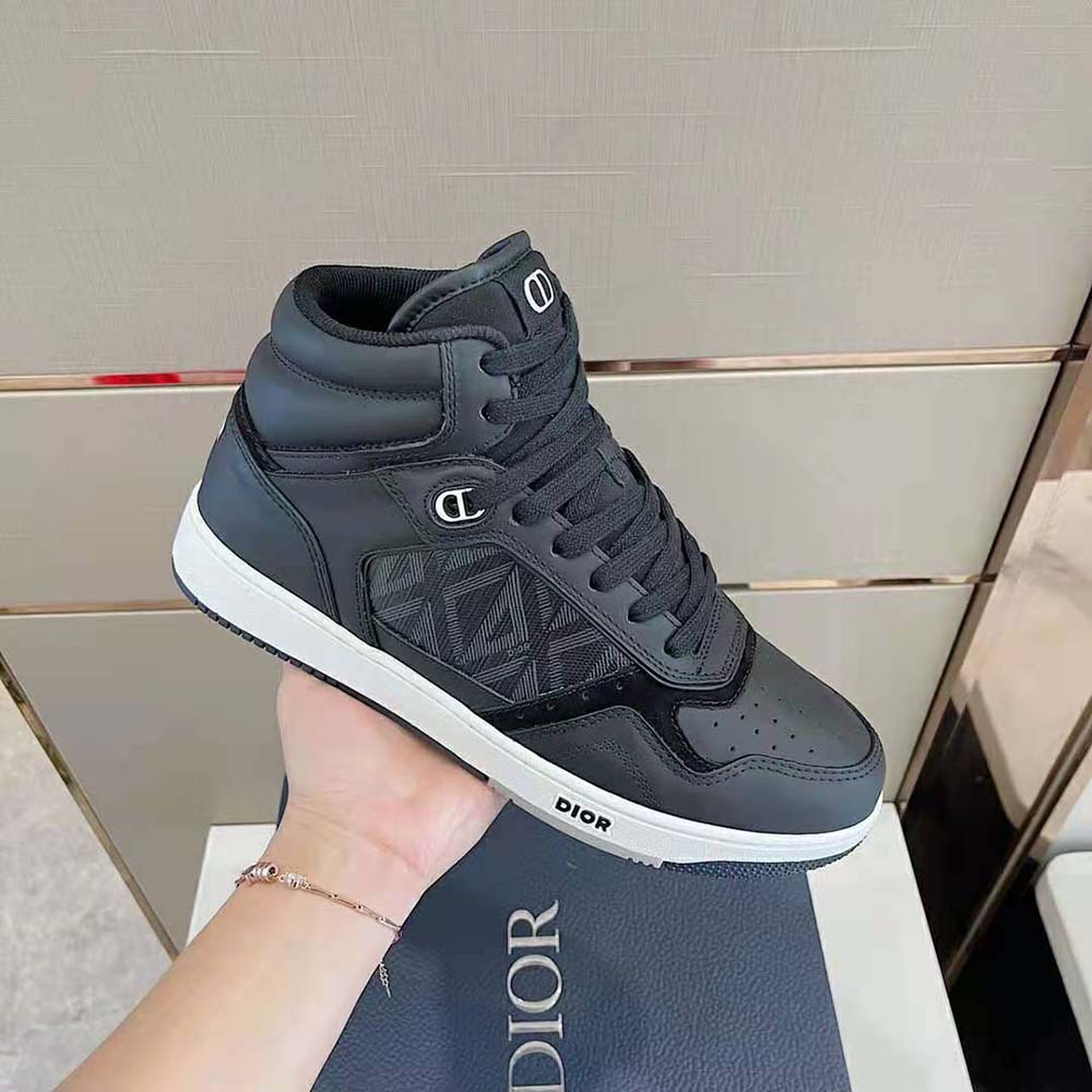 Dior Men B27 High-Top Sneaker Black Smooth Calfskin and CD Diamond Canvas - image 7