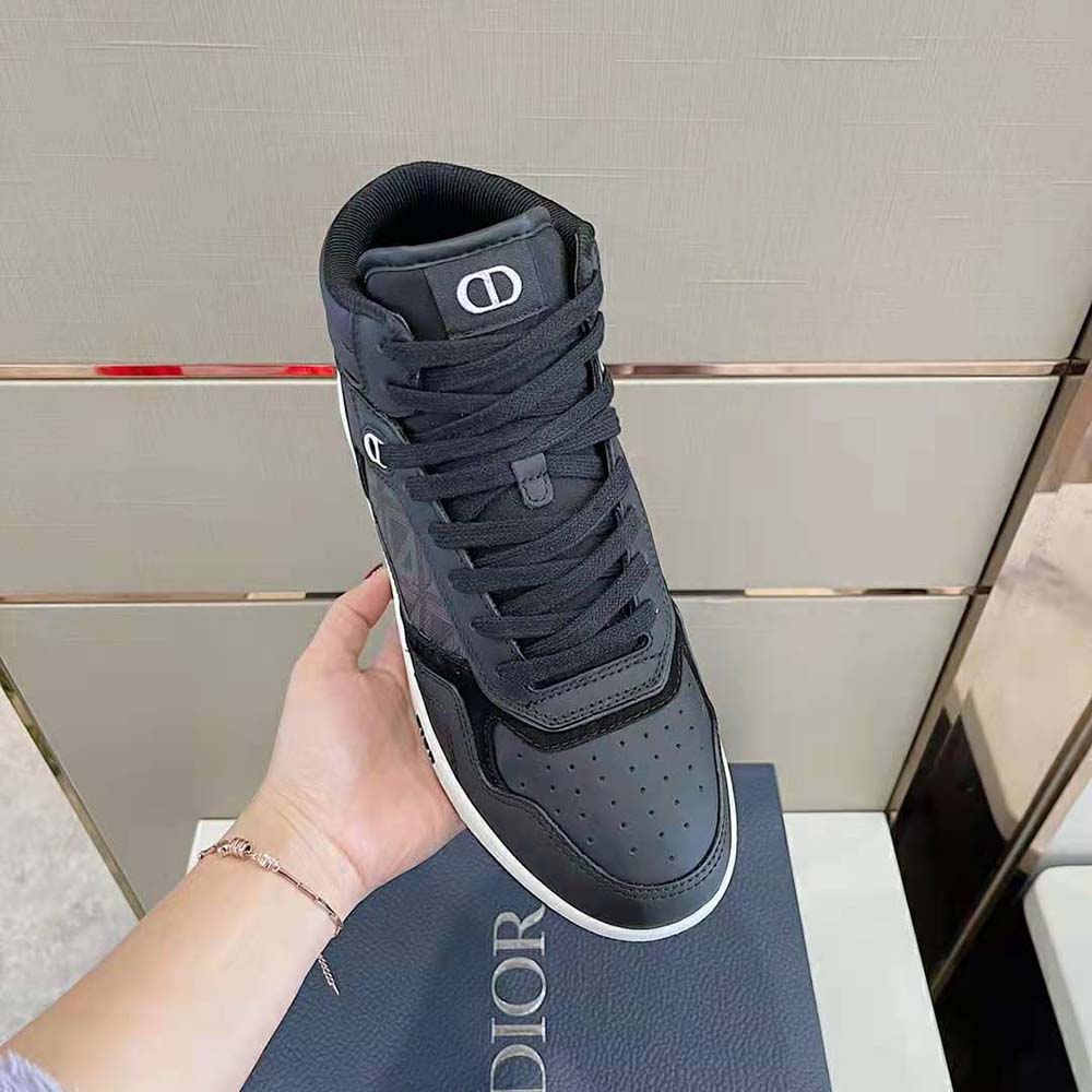 Dior Men B27 High-Top Sneaker Black Smooth Calfskin and CD Diamond Canvas - image 6
