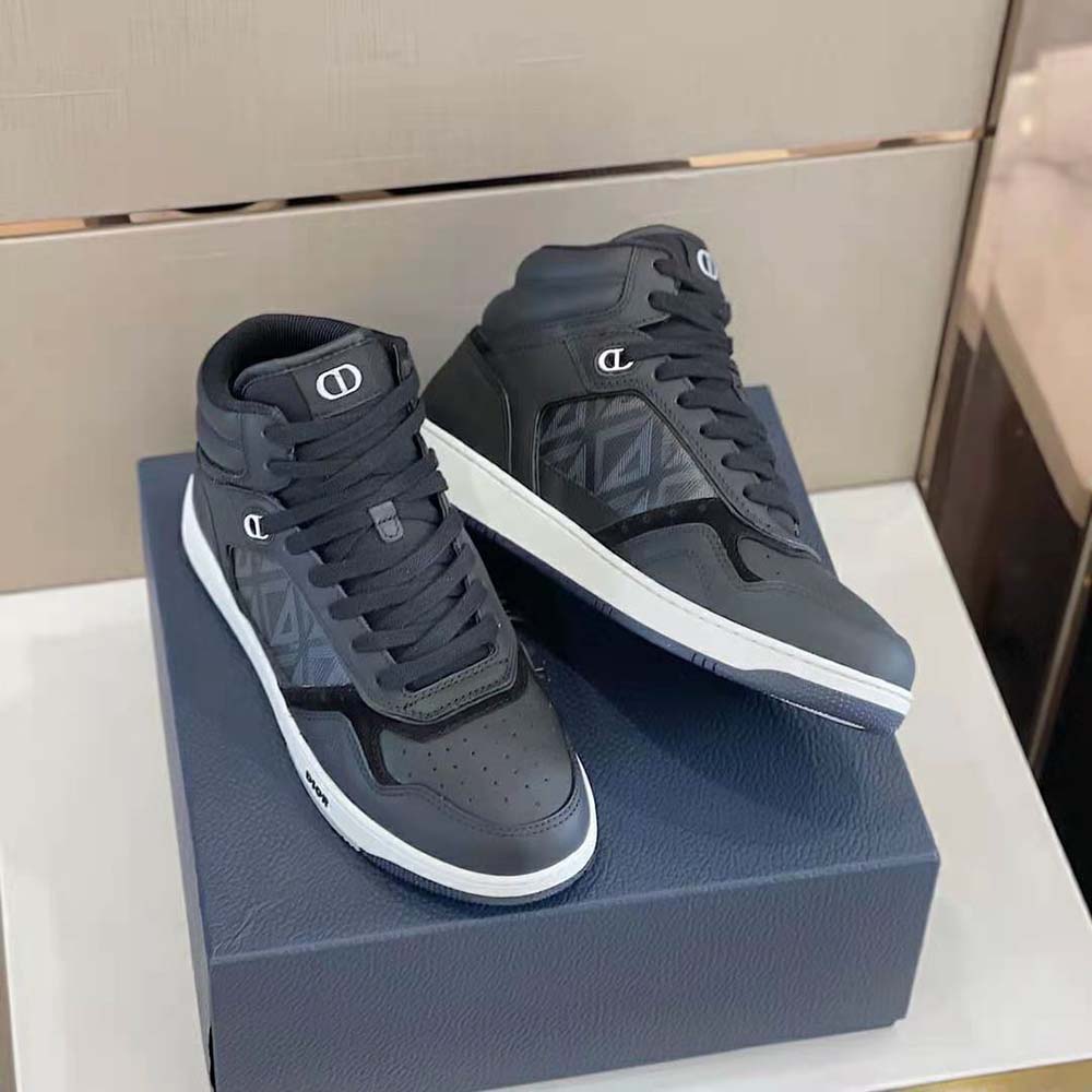 Dior Men B27 High-Top Sneaker Black Smooth Calfskin and CD Diamond Canvas - image 5
