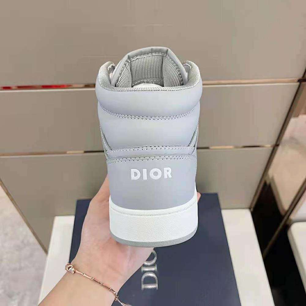 Dior Men B27 High-Top Sneaker Dior Gray Smooth Calfskin and CD Diamond Canvas - image 9