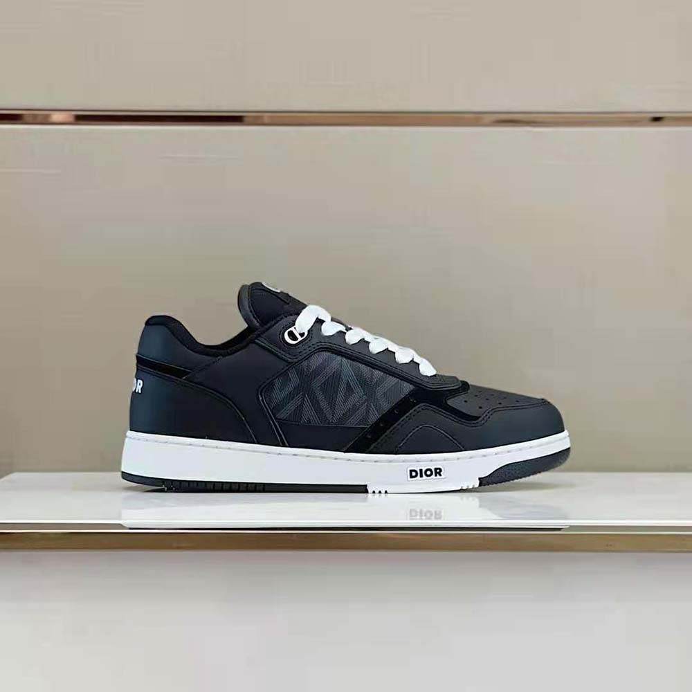 Dior Men B27 Low-Top Sneaker Black Smooth Calfskin and CD Diamond Canvas - image 5