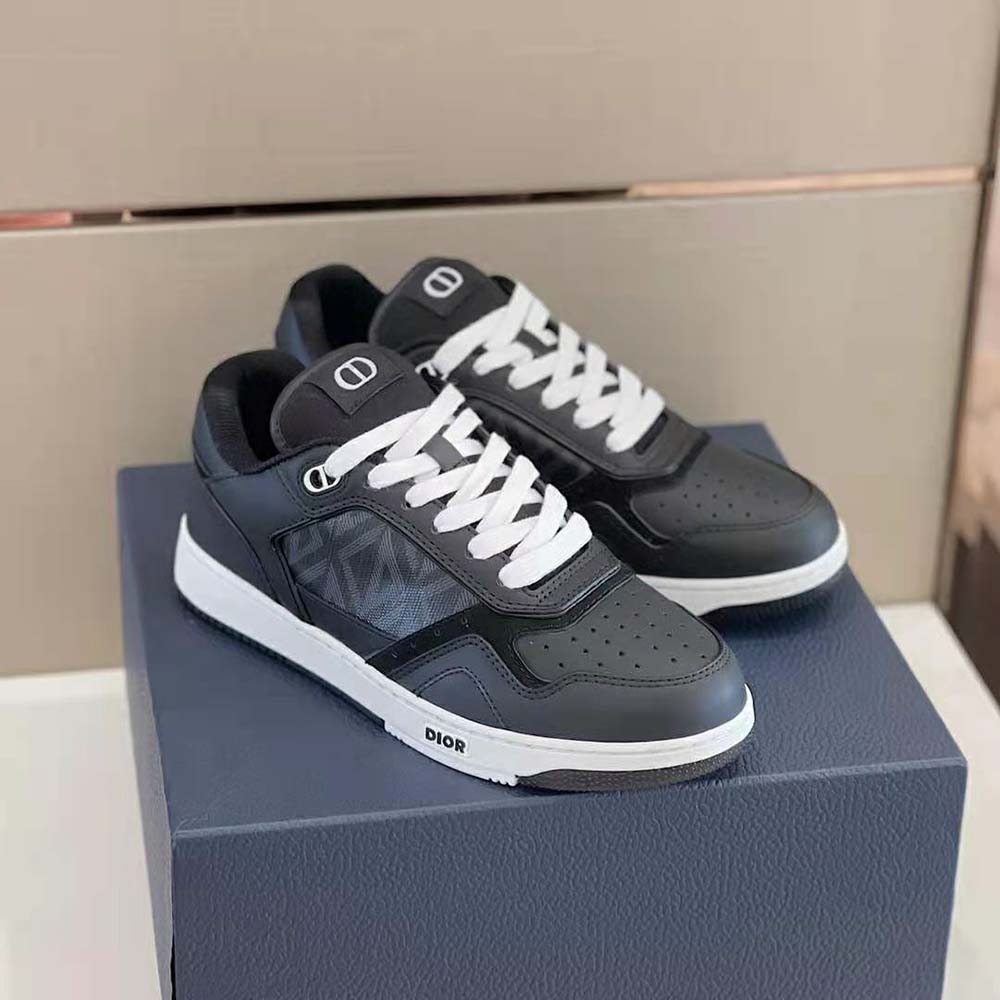 Top view showing laces and smooth calfskin on Dior Men B27 Low-Top Sneaker