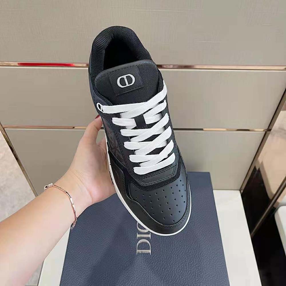 Dior Men B27 Low-Top Sneaker Black Smooth Calfskin and CD Diamond Canvas - image 6