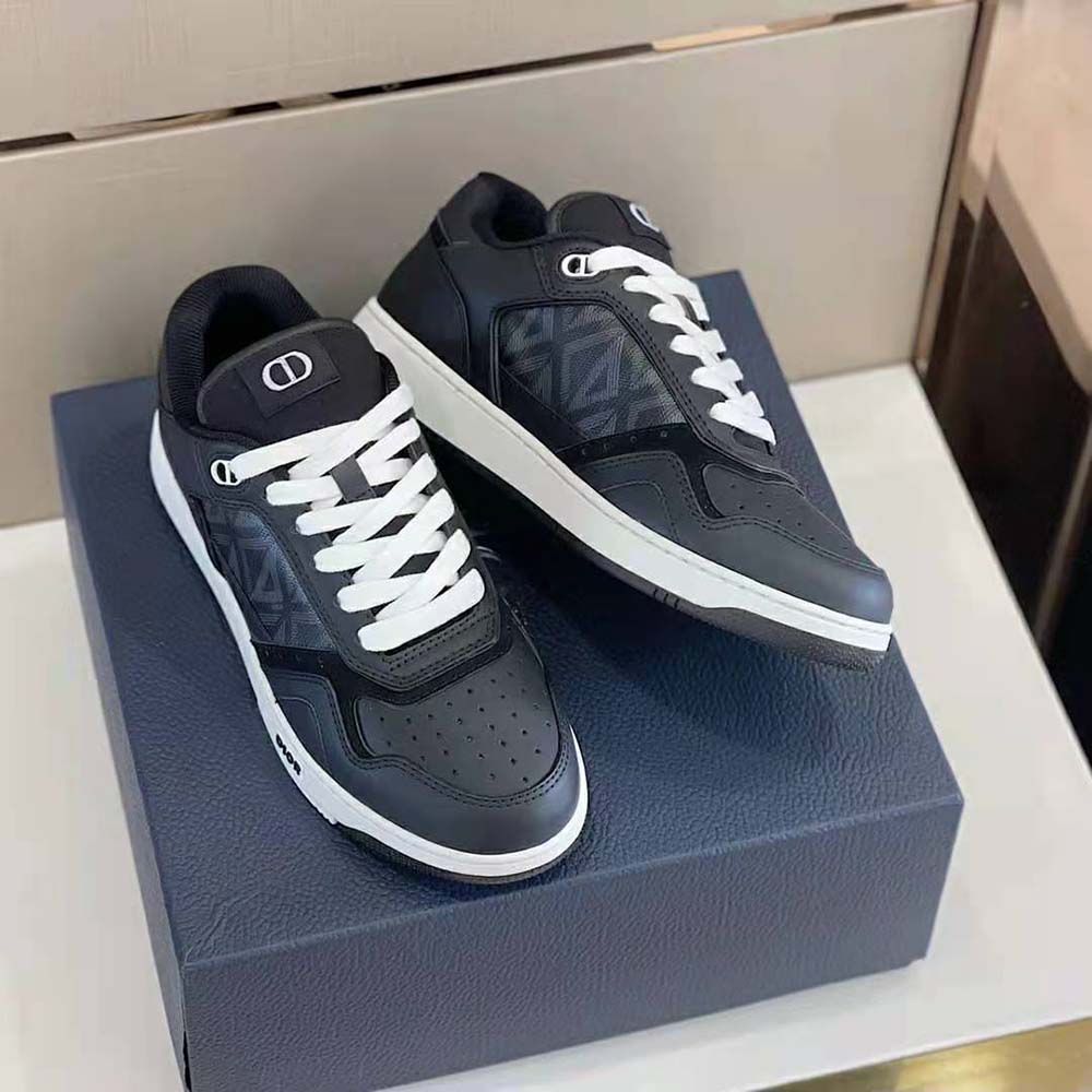 Dior Men B27 Low-Top Sneaker Black Smooth Calfskin and CD Diamond Canvas - image 4