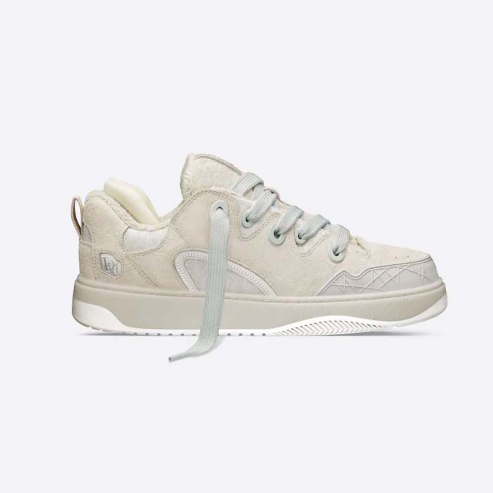 Side profile of Dior Men Dior By Erl B9s Skater Sneaker Limited and Numbered Edition white sneaker