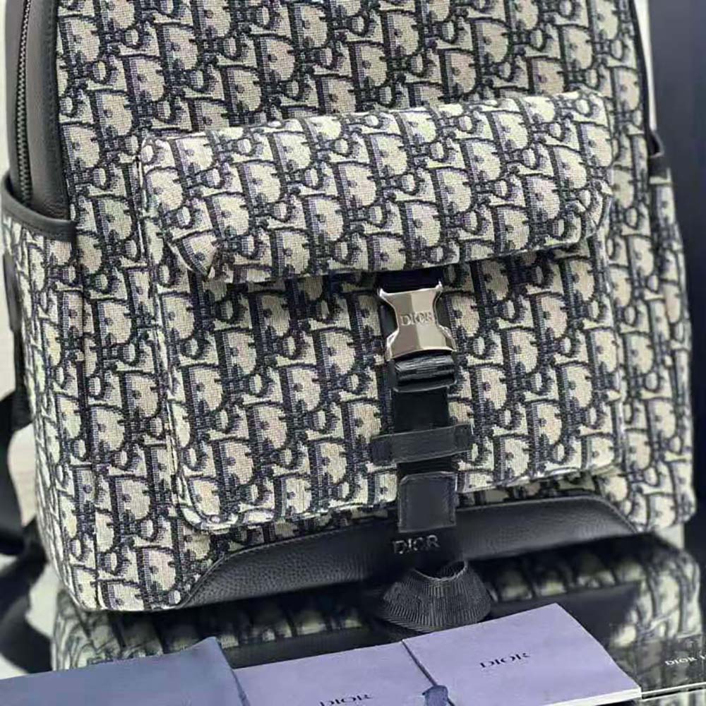 Dior Men Explorer Backpack Beige and Black Dior Oblique Jacquard - image 8