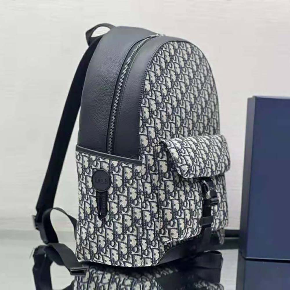 Dior Men Explorer Backpack Beige and Black Dior Oblique Jacquard - image 4