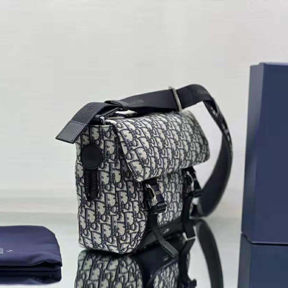 Dior Men Explorer Messenger Bag Beige and Black Dior Oblique Jacquard - image 5