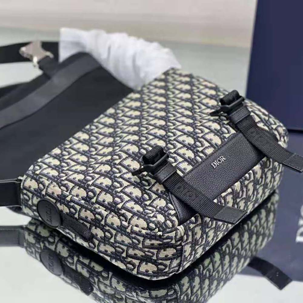 Dior Men Explorer Messenger Bag Beige and Black Dior Oblique Jacquard - image 6