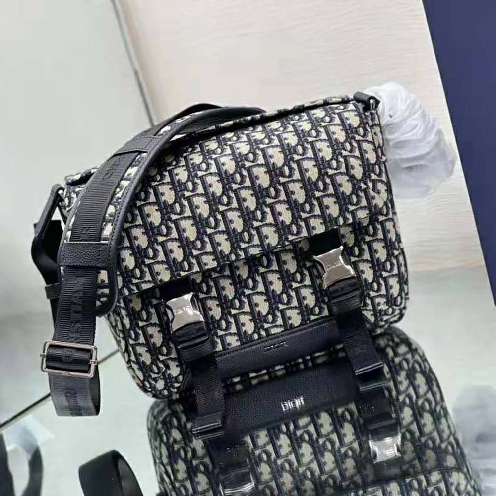 Dior Men Explorer Messenger Bag Beige and Black Dior Oblique Jacquard - image 4