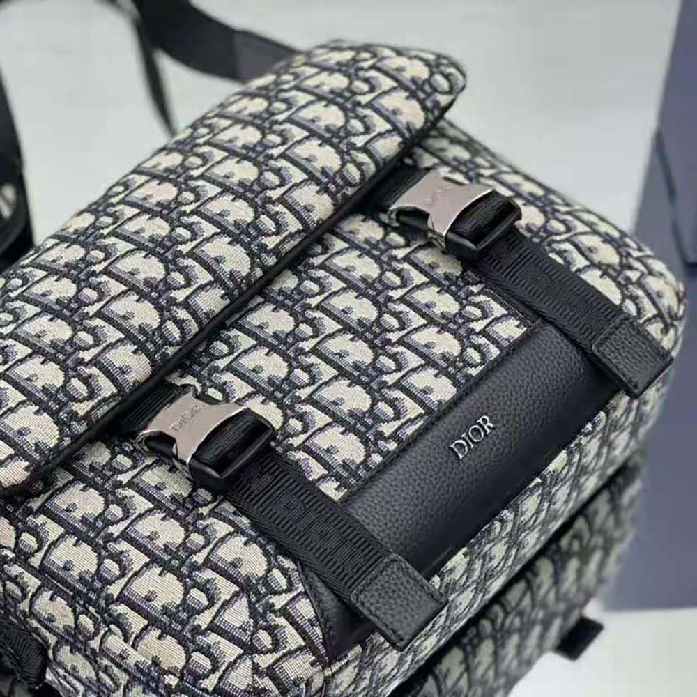Dior Men Explorer Messenger Bag Beige and Black Dior Oblique Jacquard - image 8