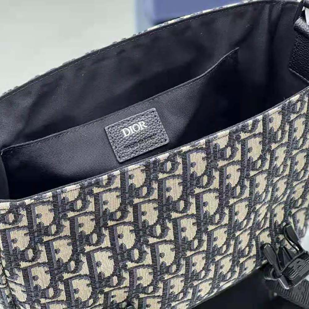 Dior Men Explorer Messenger Bag Beige and Black Dior Oblique Jacquard - image 9