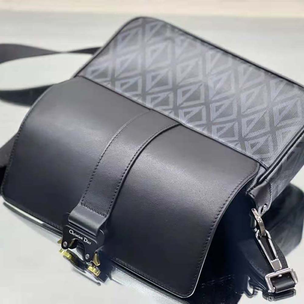 Dior Men Hit The Road Bag with Strap Black CD Diamond Canvas and Smooth Calfskin - image 8
