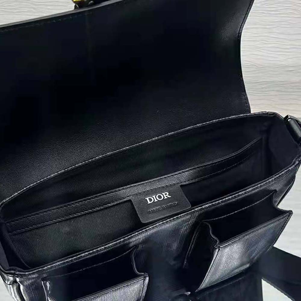 Dior Men Hit The Road Bag with Strap Black CD Diamond Canvas and Smooth Calfskin - image 10
