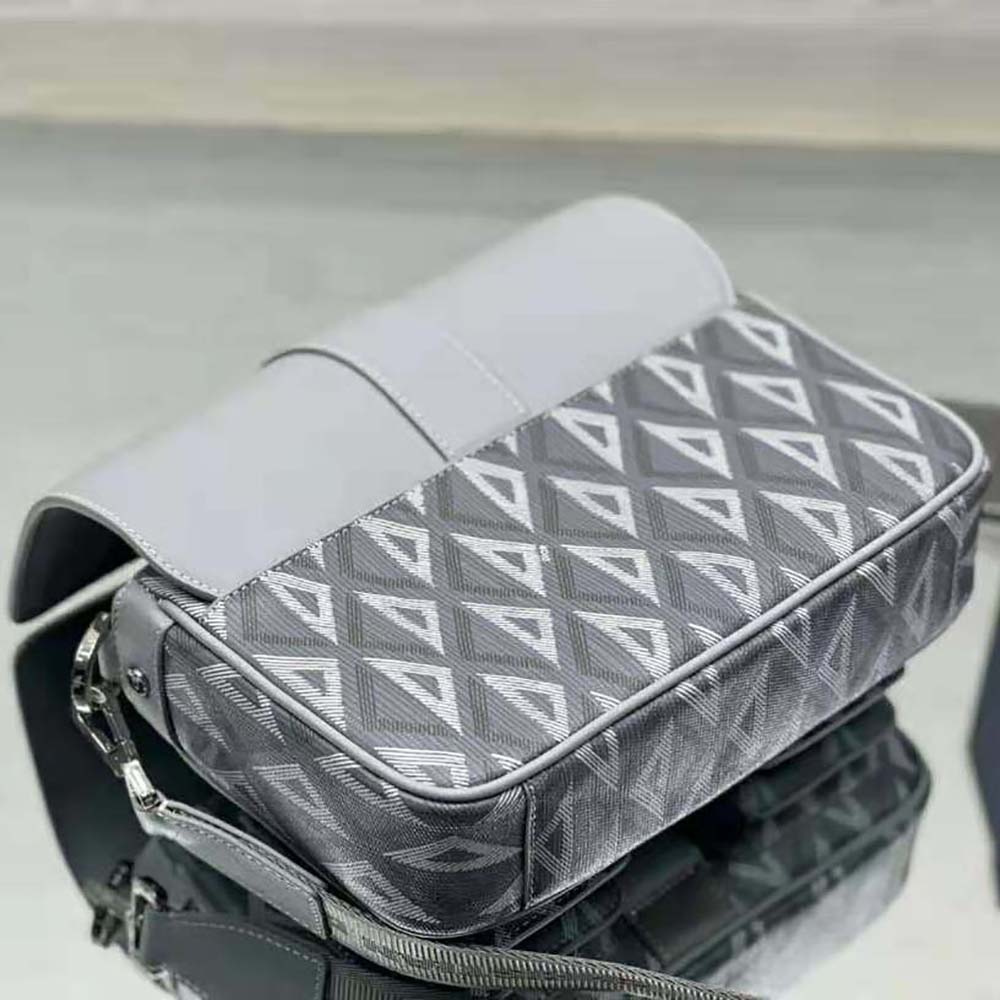 Dior Men Hit The Road Bag with Strap Dior Gray CD Diamond Canvas and Smooth Calfskin - image 5